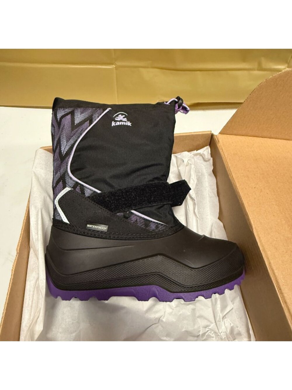 Kamik Girl's Snowfall P 2 Winter Boots Black/Purple Size 2